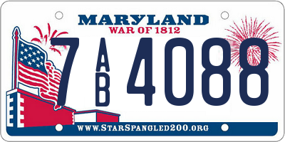 MD license plate 7AB4088