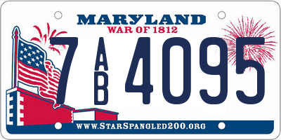 MD license plate 7AB4095