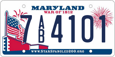 MD license plate 7AB4101