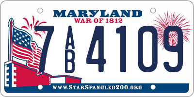 MD license plate 7AB4109