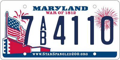MD license plate 7AB4110