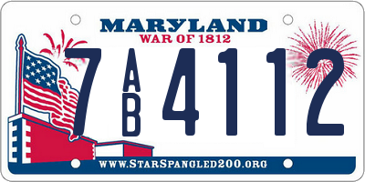 MD license plate 7AB4112