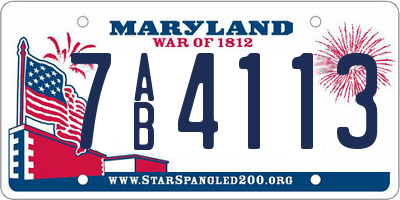 MD license plate 7AB4113