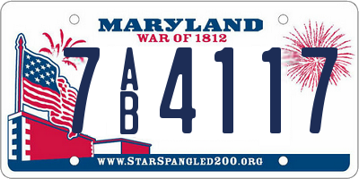 MD license plate 7AB4117