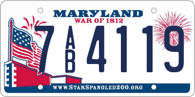 MD license plate 7AB4119