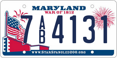 MD license plate 7AB4131