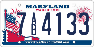 MD license plate 7AB4133