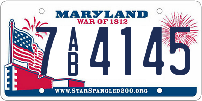 MD license plate 7AB4145