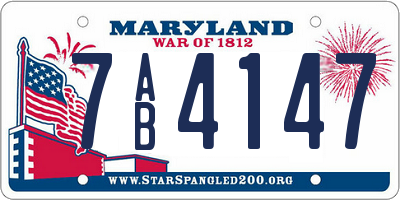 MD license plate 7AB4147