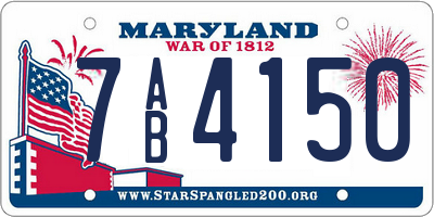 MD license plate 7AB4150