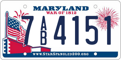 MD license plate 7AB4151