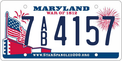MD license plate 7AB4157