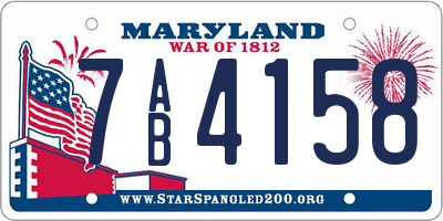 MD license plate 7AB4158