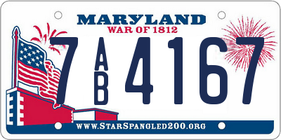 MD license plate 7AB4167