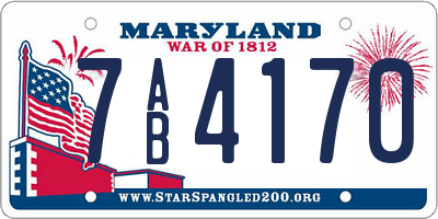 MD license plate 7AB4170
