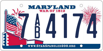 MD license plate 7AB4174