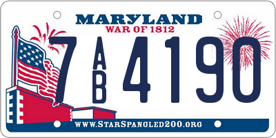 MD license plate 7AB4190