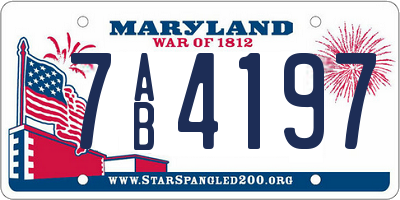 MD license plate 7AB4197