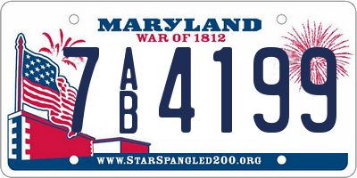 MD license plate 7AB4199