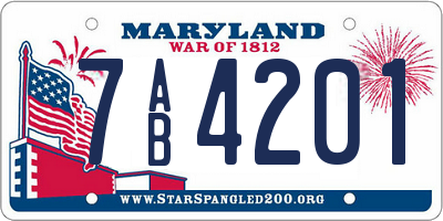 MD license plate 7AB4201