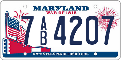 MD license plate 7AB4207