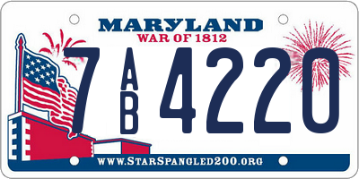 MD license plate 7AB4220