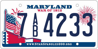 MD license plate 7AB4233