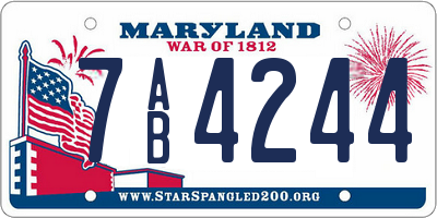MD license plate 7AB4244