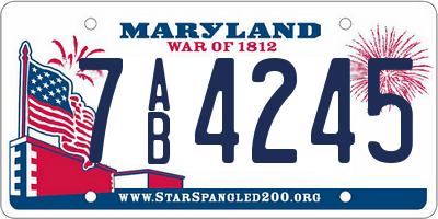 MD license plate 7AB4245