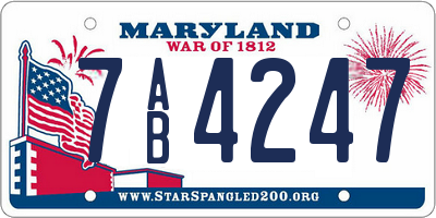 MD license plate 7AB4247