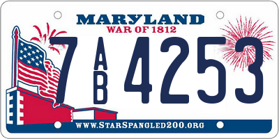 MD license plate 7AB4253