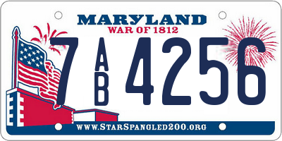 MD license plate 7AB4256