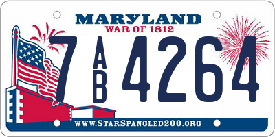 MD license plate 7AB4264