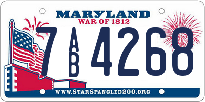 MD license plate 7AB4268