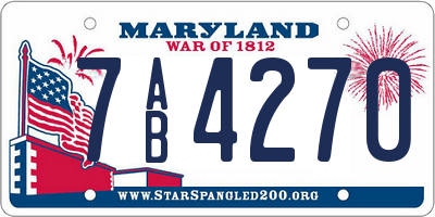 MD license plate 7AB4270