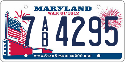 MD license plate 7AB4295