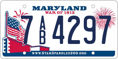 MD license plate 7AB4297