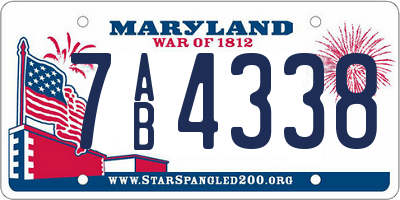 MD license plate 7AB4338