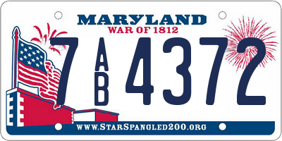 MD license plate 7AB4372