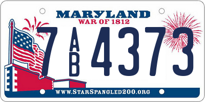 MD license plate 7AB4373