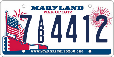 MD license plate 7AB4412