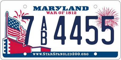 MD license plate 7AB4455
