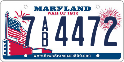 MD license plate 7AB4472