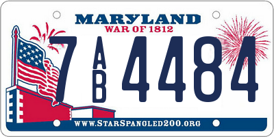 MD license plate 7AB4484