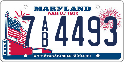 MD license plate 7AB4493