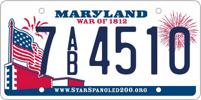MD license plate 7AB4510