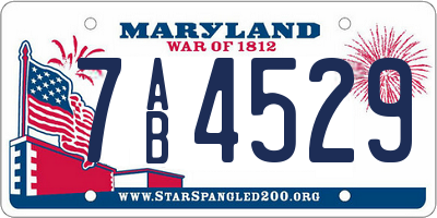 MD license plate 7AB4529