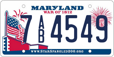 MD license plate 7AB4549