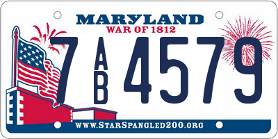 MD license plate 7AB4579