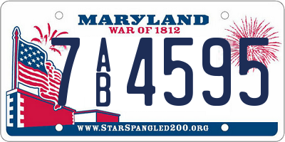 MD license plate 7AB4595